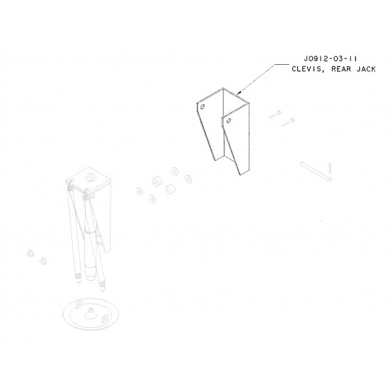 J0912-03-11 - 16A Mounting Plate for Rear Jack (Clevis)