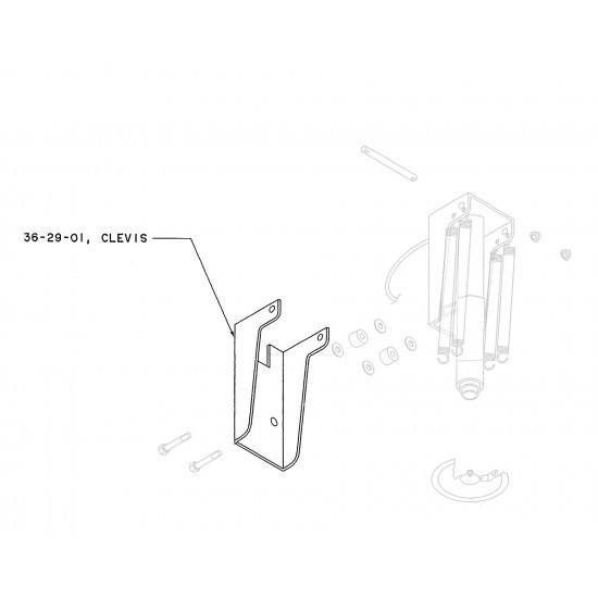 J0736-29-01 - Rear 22.5/32 Jack Clevis (Jack Mount)